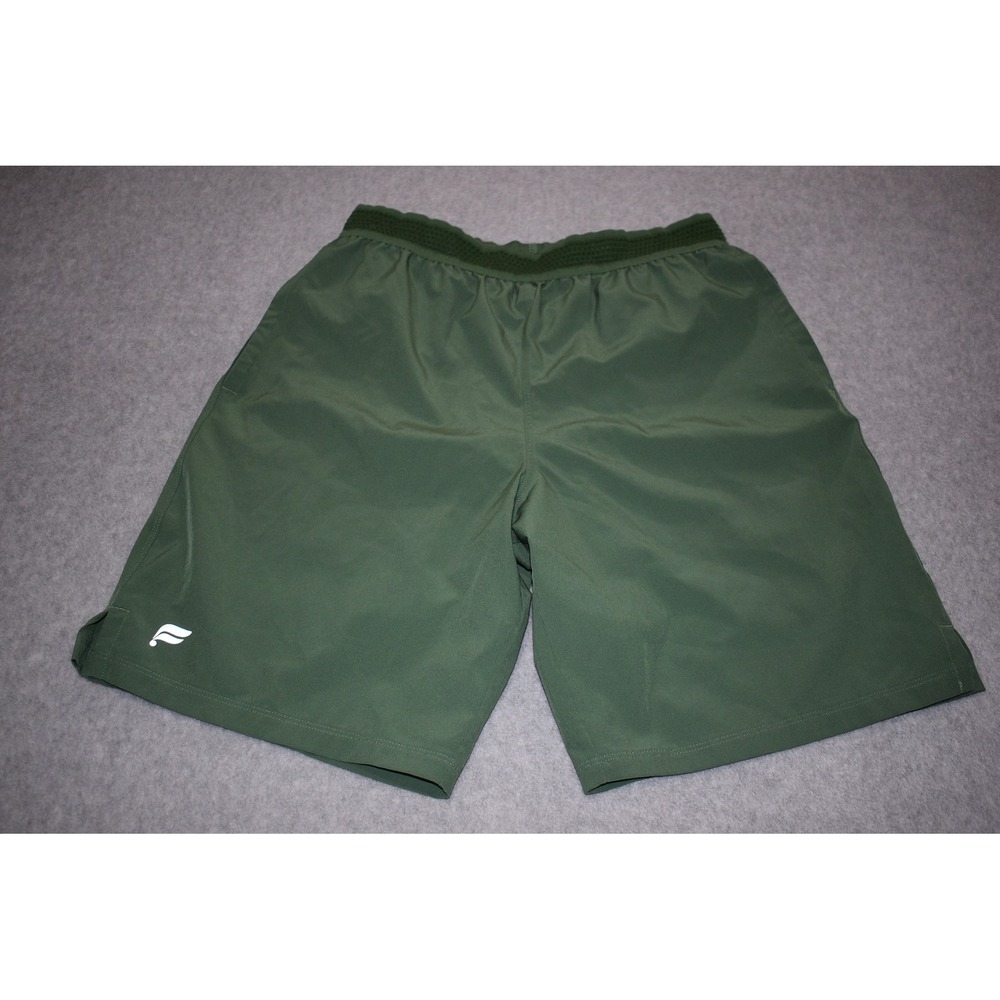 Fabletics Athletic Lined Gym Shorts Mens Medium Green Lightweight 8" Inseam